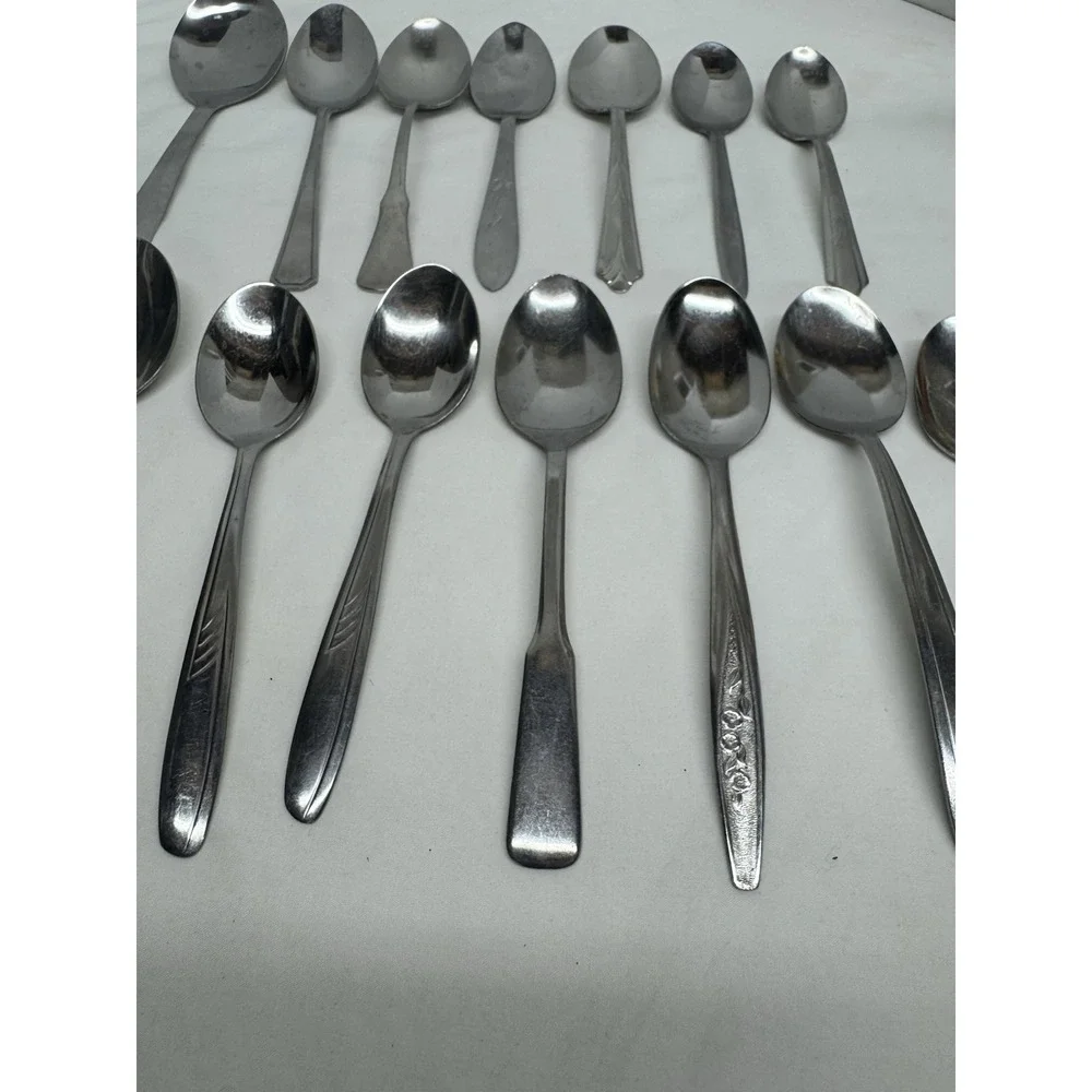 Mixed Lot Of 15 Stainless Steel Serving Spoons Various Brands